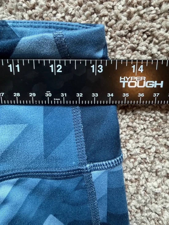 Athleta Blue Geometric Print Leggings Size Small High Rise Athletic Yoga - Picture 6 of 9